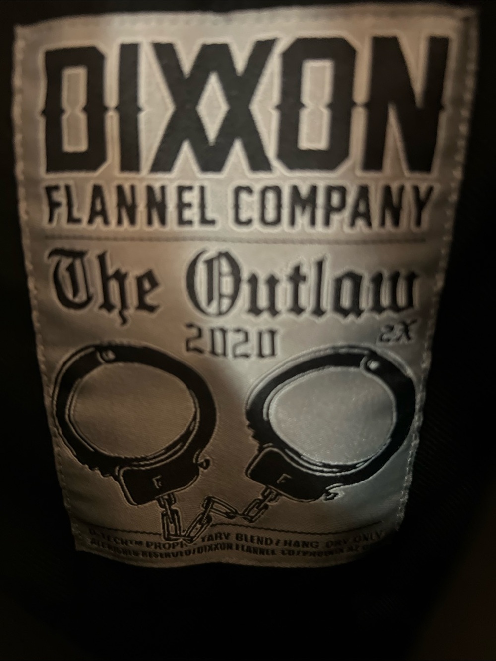 DIXXON Black and Cream 'The Outlaw' Flannel Label